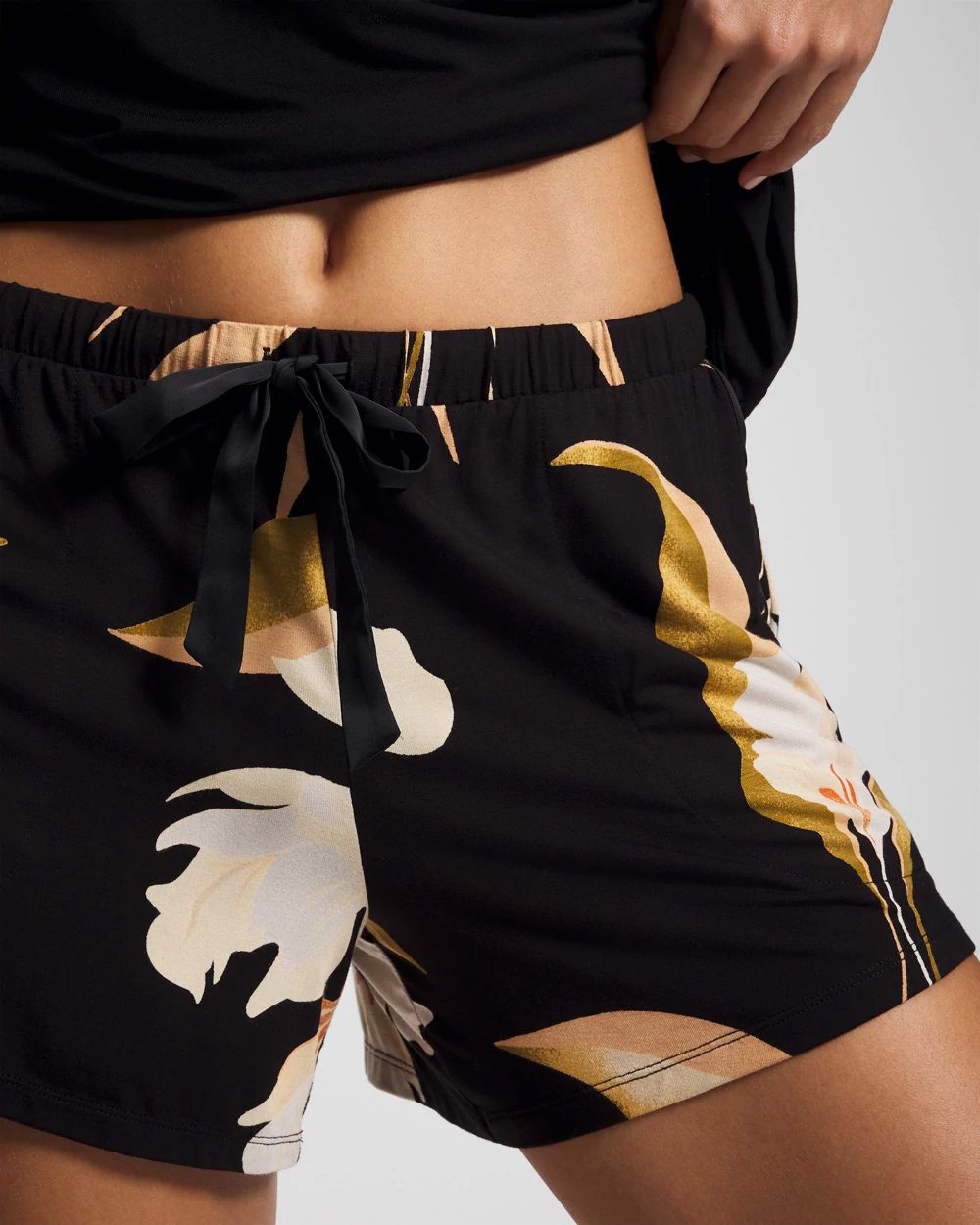 Satin Trim Pajama Short | Soma